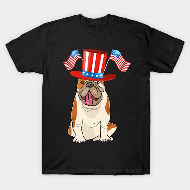 Bulldog shirt patriotic T-Shirt by sudiptochy29